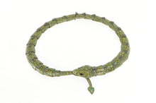 Load image into Gallery viewer, Sterling Silver Elaborate Enamel Snake Serpent Wrap Taxco Necklace 15.25&quot;