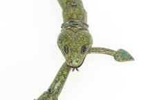 Load image into Gallery viewer, Sterling Silver Elaborate Enamel Snake Serpent Wrap Taxco Necklace 15.25&quot;