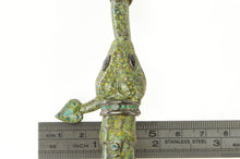 Load image into Gallery viewer, Sterling Silver Elaborate Enamel Snake Serpent Wrap Taxco Necklace 15.25&quot;