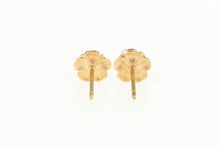 Load image into Gallery viewer, 10K 3D Rose Textured Flower Ornate Stud Earrings Yellow Gold