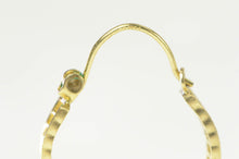 Load image into Gallery viewer, 14K Curved Bar Filigree Squared Edge Hoop Earrings Yellow Gold