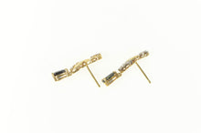 Load image into Gallery viewer, 14K Pear Sapphire Diamond Accent Drop Dangle Earrings Yellow Gold