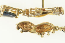 Load image into Gallery viewer, 14K Pear Sapphire Diamond Accent Drop Dangle Earrings Yellow Gold