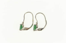 Load image into Gallery viewer, 14K Natural Emerald Diamond Accent Dangle Earrings White Gold