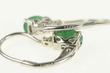 Load image into Gallery viewer, 14K Natural Emerald Diamond Accent Dangle Earrings White Gold