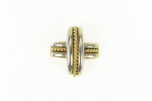 Sterling Silver 18K Tiffany & Co. Signature X Kiss Designer Pendant