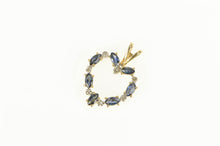Load image into Gallery viewer, 14K Marquise Sapphire Diamond Accent Heart Pendant Yellow Gold