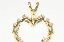 Load image into Gallery viewer, 14K Marquise Sapphire Diamond Accent Heart Pendant Yellow Gold