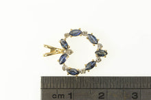 Load image into Gallery viewer, 14K Marquise Sapphire Diamond Accent Heart Pendant Yellow Gold