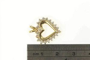 14K 0.60 Ctw Heart Diamond Classic Love Pendant Yellow Gold