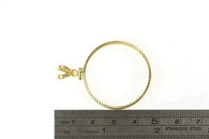 14K 1 oz. Gold Panda Coin Holder Bezel Pendant Yellow Gold