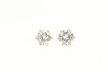 Load image into Gallery viewer, 14K Round Classic Solitaire CZ Stud Earrings Yellow Gold