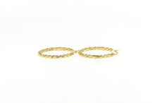 Load image into Gallery viewer, 14K 30.7mm Twist Design Textured Fashion Hoop Earrings Yellow Gold