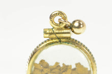 Load image into Gallery viewer, 14K Round 24k Gold Nugget Capsule Dangle Earrings Yellow Gold