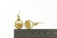 Load image into Gallery viewer, 14K Round 24k Gold Nugget Capsule Dangle Earrings Yellow Gold