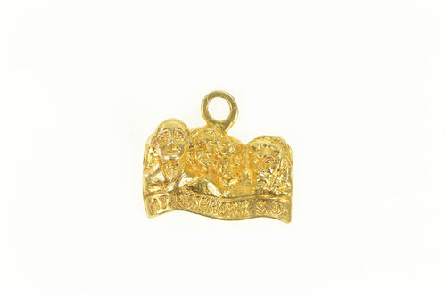 14K Mount Rushmore Presidents US Landmark Charm/Pendant Yellow Gold