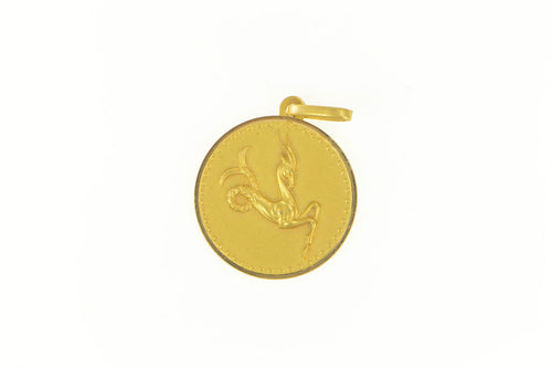 18K Capricorn Zodiac Star Sign Astrology Charm/Pendant Yellow Gold