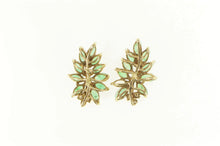 Load image into Gallery viewer, 14K Marquise Emerald Diamond Wavy Cluster Earrings Yellow Gold