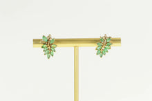 Load image into Gallery viewer, 14K Marquise Emerald Diamond Wavy Cluster Earrings Yellow Gold
