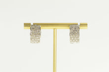 Load image into Gallery viewer, Sterling Silver Pave Diamond Filigree Ornate Statement Hoop Earrings