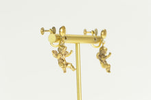 Load image into Gallery viewer, Gold Filled 3D Cherub Guardian Angel Screw Back Dangle Earrings