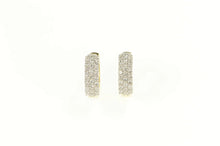 Load image into Gallery viewer, 14K 0.75Ctw Pave Diamond Encrusted Statement Hoop Earrings Yellow Gold
