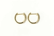 Load image into Gallery viewer, 14K 0.75Ctw Pave Diamond Encrusted Statement Hoop Earrings Yellow Gold