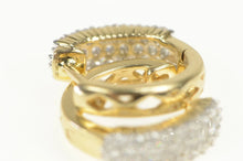 Load image into Gallery viewer, 14K 0.75Ctw Pave Diamond Encrusted Statement Hoop Earrings Yellow Gold
