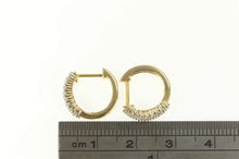 Load image into Gallery viewer, 14K 0.75Ctw Pave Diamond Encrusted Statement Hoop Earrings Yellow Gold