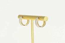 Load image into Gallery viewer, 14K 0.75Ctw Pave Diamond Encrusted Statement Hoop Earrings Yellow Gold