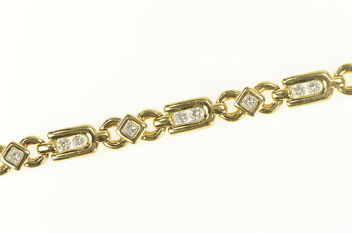 18K 1.75 Ctw VS Diamond Geometric Link Tennis Bracelet 7