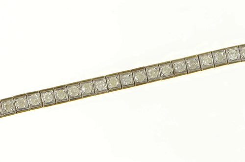 10K 3.00 Ctw Diamond Squared Classic Tennis Bracelet 7.25