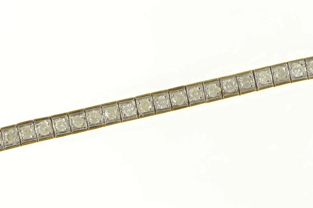 10K 3.00 Ctw Diamond Squared Classic Tennis Bracelet 7.25