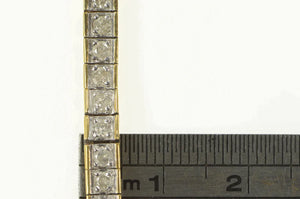 10K 3.00 Ctw Diamond Squared Classic Tennis Bracelet 7.25" Yellow Gold