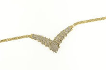Load image into Gallery viewer, 10K 2.50 Ctw Chevron Diamond Cluster Statement Necklace 16.25&quot; Yellow Gold