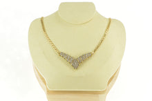 Load image into Gallery viewer, 10K 2.50 Ctw Chevron Diamond Cluster Statement Necklace 16.25&quot; Yellow Gold