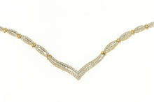 Load image into Gallery viewer, 14K 3.00 Ctw Diamond Encrusted Chevron Necklace 17&quot; Yellow Gold