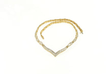 Load image into Gallery viewer, 14K 3.00 Ctw Diamond Encrusted Chevron Necklace 17&quot; Yellow Gold