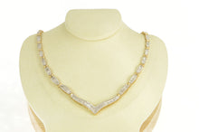 Load image into Gallery viewer, 14K 3.00 Ctw Diamond Encrusted Chevron Necklace 17&quot; Yellow Gold