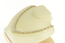 Load image into Gallery viewer, 14K 3.00 Ctw Diamond Encrusted Chevron Necklace 17&quot; Yellow Gold