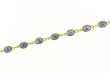 Load image into Gallery viewer, 14K Oval Natural Sapphire Cabochon 27Cttw Chain Necklace 16.25&quot; Yellow Gold