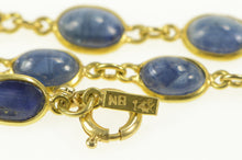 Load image into Gallery viewer, 14K Oval Natural Sapphire Cabochon 27Cttw Chain Necklace 16.25&quot; Yellow Gold