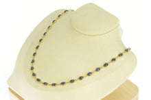 Load image into Gallery viewer, 14K Oval Natural Sapphire Cabochon 27Cttw Chain Necklace 16.25&quot; Yellow Gold