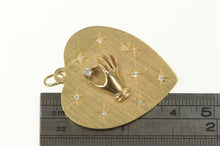 Load image into Gallery viewer, 14K 1950&#39;s Diamond Hand Heart Give You The Stars Charm/Pendant Yellow Gold