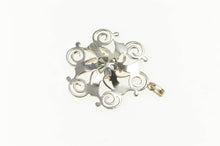 Load image into Gallery viewer, Sterling Silver 1960&#39;s Blue Topaz Filigree Swirl Statement Pendant