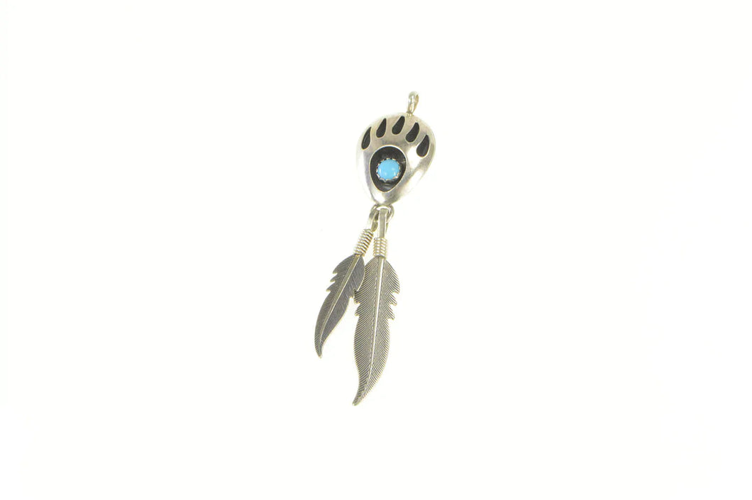 Sterling Silver Turquoise Southwestern Native American Pendant