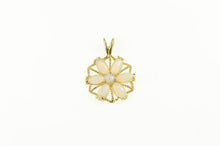 Load image into Gallery viewer, 14K Opal Flower Snow Flake Cluster Statement Pendant Yellow Gold
