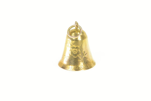 14K Victorian 3D Articulated Wedding Bell Charm/Pendant Yellow Gold