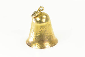 14K Victorian 3D Articulated Wedding Bell Charm/Pendant Yellow Gold