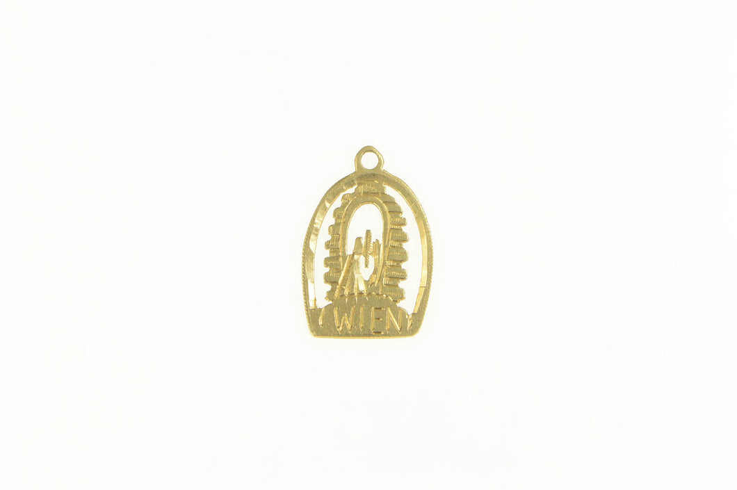 14K Wien Vienna Austria Travel Souvenir Charm/Pendant Yellow Gold